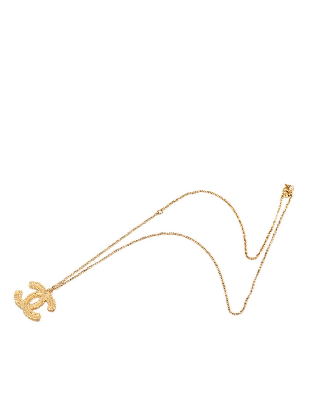 Chanel Cc Gold Plated Pendant Necklace #346353C84B